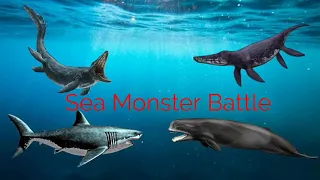 Megalodon Vs Mosasaurus Vs Livyatan Vs Predator X | 100 Subscriber Celebration