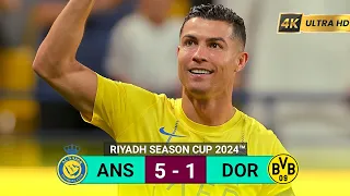 Al Nassr vs Dortmund 5-1 | Ronaldo Brace Riyadh Season Cup Highlights & Goals 2024