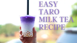 EASY TO PREPARE TARO MILK TEA | How To Cook Tapioca Pearls | DIY Boba Milk Tea simple Ingredients