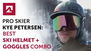 Best ski helmet and goggles combo by pro skier Kye Petersen