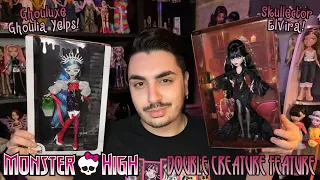 Monster High Double Creature Feature: Skullector Elvira & Ghouluxe Ghoulia Yelps Unboxing + Review!