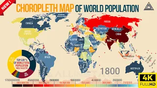 🔴All Countries By Population Growth From 1800 To 2100 | World Population Map Historical & Projection