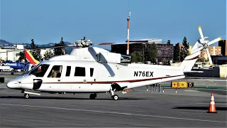 Island Express S-76 Start-Up & Takeoff Twin-Engine Helicopter VIP Luxurious "Executive" VIP N76EX