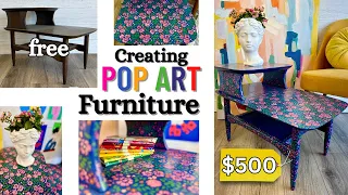 Stunning POP ART Table Creation | Creating IRREVERENT FURNITURE ART for a PROFIT