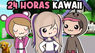 24 HORAS EN UN MUNDO KAWAII CON ELA Y CHOCOBLOX EN BROOKHAVEN ROBLOX