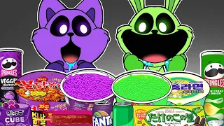 Convenience Store PURPLE GREEN Mukbang CATNAP vs HOPPY HOPSCOTCH | POPPY PLAYTIME 3 Animation | ASMR