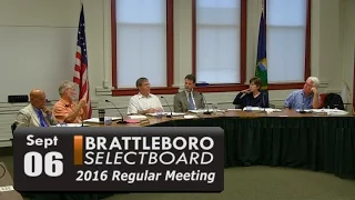 Brattleboro Selectboard Mtg 9/6/16