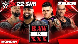 WWE 2K22 - Raw Is XXX - Judgment Day vs The Usos | Downtown Simulation Wrestling (1/23/2023)