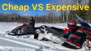 Cheap VS Expensive Snowmobiles in the Backcountry!!