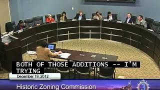 12/19/12 Historic Zoning Commission Meeting