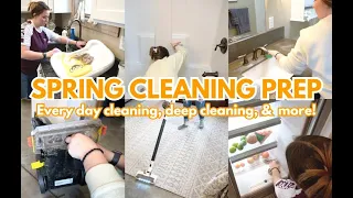 PREPPING FOR SPRING CLEANING | CLEAN WITH ME | Every day cleaning, deep cleaning, & more!