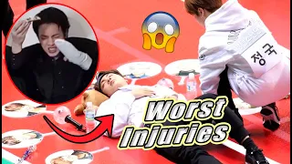 BTS's MOST SEVERE INJURIES: The 𝗪𝗼𝗿𝘀𝘁 𝗜𝗻𝗷𝘂𝗿𝗶𝗲𝘀 they've faced 💔😨🚑  𝗕𝗧𝗦 𝗦𝗵𝗼𝗰𝗸𝗶𝗻𝗴 𝗺𝗼𝗺𝗲𝗻𝘁𝘀