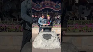 I Hired A Grandma To Pull The Sword Out Of Stone In Disney World