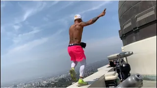 John Riel Casimero nag-parkour sa taas ng Griffith park observatory 🤣