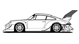 How To Draw A Porsche 911 RWB 993