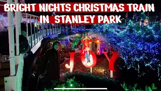 RIDING BRIGHT NIGHTS CHRISTMAS TRAIN IN VANCOUVER STANLEY PARK