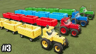 Lego Train Of Colors! Making Corn Chaff with LEGO Road Train! Multi - Lego Trailer! Lego Farm#3 FS22