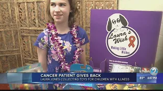 "Stay happy," diagnosed with cancer, young girl donates toys to Honolulu hospital