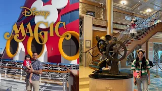 Our First Disney Cruise on the Disney Magic! | Embarkation Day | Sail-a-wave party | Stateroom tour