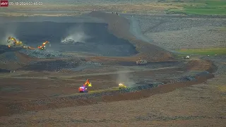 May 17, 2024:  Connecting of the two sides of the Berm. Grindavik, Iceland