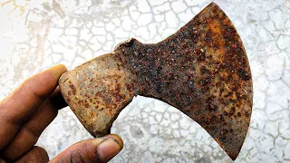 Rusty Hatchet Restoration - Antique Hatchet Customization & Restoration Video