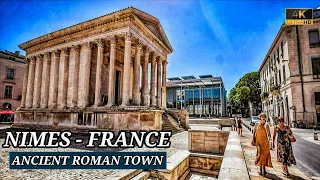 Nîmes France  - Beautiful Historic City -  Day Walking Tour 4K Ultra HD