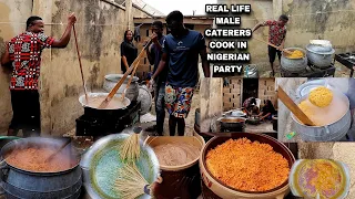 A DAY in the life of MALE NIGERIAN CATERERS cooking PARTY FOOD FOR A LIVING | Danica Kosy