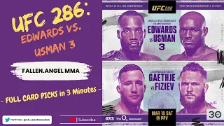 UFC 286: Edwards vs. Usman 3 | Full Card Fight Picks in 3 Minutes