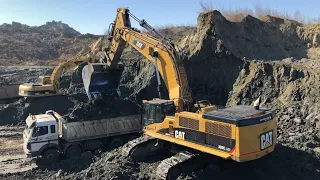 Caterpillar 385C Excavator Loading Trucks - 82 Minutes Movie - Sotiriadis/Labrianidis Mining Works