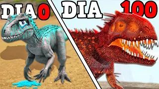 O PEQUENO INDOMINUS REX ÓRFÃO EVOLUIU PARA O GIGANTE ABYSS DINOSSAURO PARA SE VINGAR! 100 DIAS ARK!