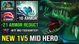 NEW 1v5 MID MONSTER First Item Desolator Tidehunter -21 Armor Reduction Dota 2