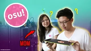 Mom plays osu! for the first time