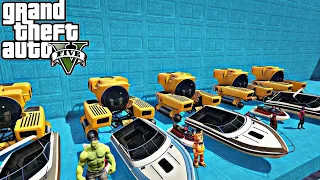 😱GTA V Mega Ramp On Bikes Jets  with Trevor and Friends Stunt Map Challenge AND SPIDERMAN #23