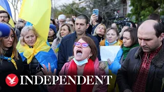 Live: protests commence in Paris to show support for Ukraine