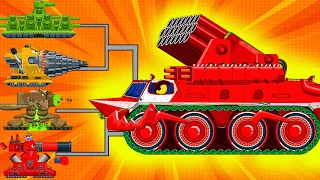 Repair team for Red Fire Truck and the demonic advancement by Drill Vehicle | Cartoons about tanks