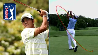 Hideki Matsuyama’s swing in slow motion (every angle)