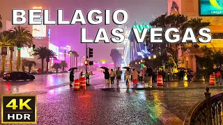 (4K) Bellagio Las Vegas Walk During Tropical Storm Hilary - August 2023