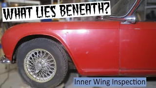 Triumph TR4 Tear Down #1 - Front Wing Inspection | Roundtail Restoration
