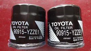Fake Counterfeit TOYOTA Oil Filter 90915-YZZE1