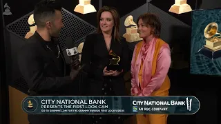 Brandy Clark and Brandi Carlile Check In At The CNB "First Look" Cam At The 2024 GRAMMYs