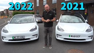 Tesla Model 3 Long Range old v new bigger battery efficiency & range test  surprising results! Why?