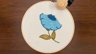 Very pretty flower embroidery design|embroidery design video| kadhai design