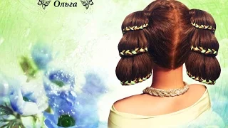 Прическа для девочки косы-колокольчики (плетение кос) Kapralova Olga