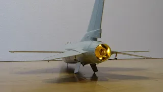 F 16 Falcon 132 scale as RC submarine, controll surface test