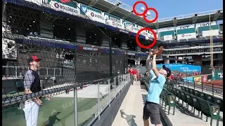 Catching THREE BASEBALLS at once at Progressive Field?!