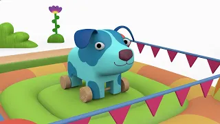 Собачка Гав прыгает на батуте - Мультики для детей - Деревяшки