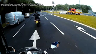 Devastating Motorcycle CRASH into Harley Davidson and a traffic light
