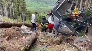 VIDEO: Images after Italian cable car plunges to the ground, killing at least 14