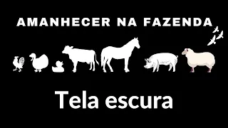 Amanhecer na fazenda TELA ESCURA/Aves/porcos/cavalos/gados/ovelhas e canto de pássaros.