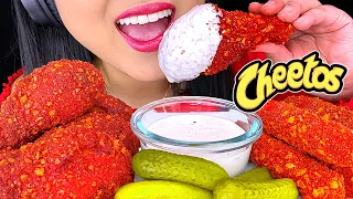 ASMR HOT CHEETOS Fried Chicken and Mozzarella Sticks (NO TALKING) Crunchy Eating Sounds